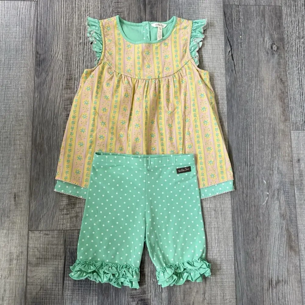 Matilda Jane Enchanted Garden Mix-and-Mingle Top Ruffle Shorties Size 10 Shorts